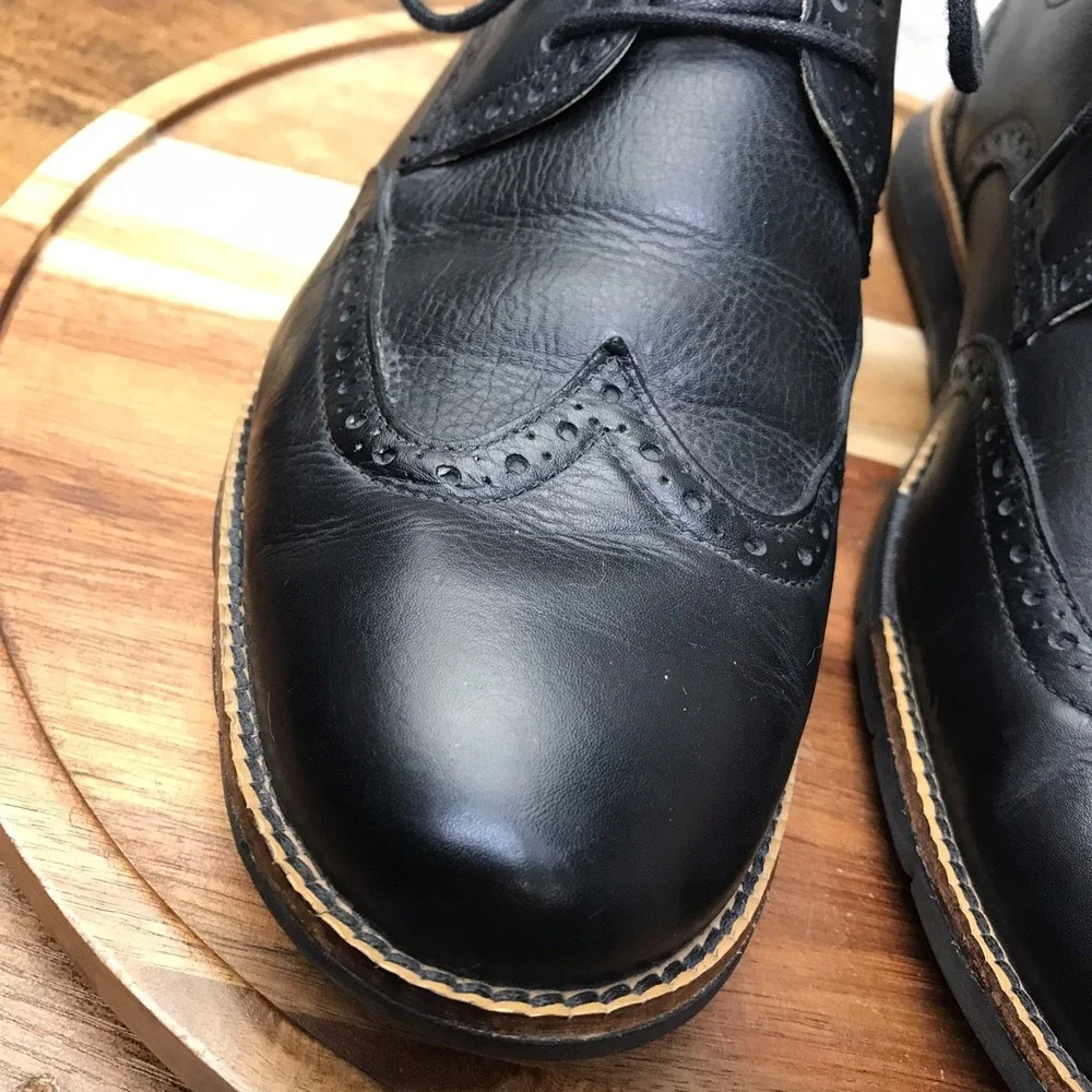 Cole Haan Grand.ØS Wingtip‎ Oxford Mens 10.5M Black Leather Derby Dress Shoes